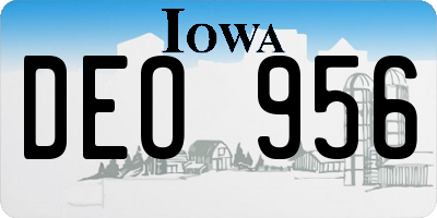 IA license plate DEO956