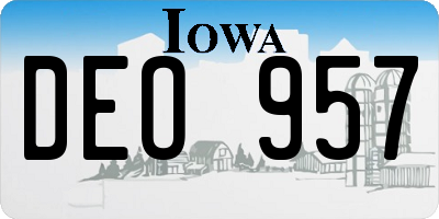IA license plate DEO957