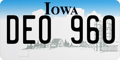 IA license plate DEO960