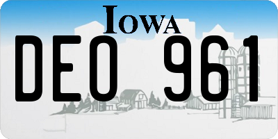 IA license plate DEO961