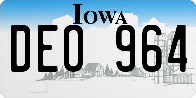 IA license plate DEO964