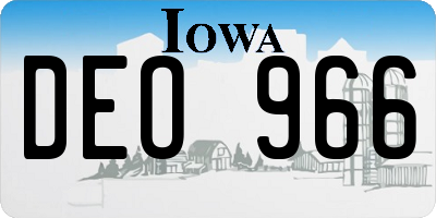 IA license plate DEO966
