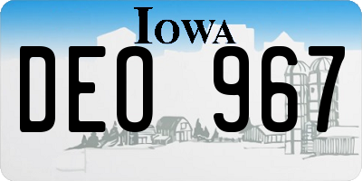 IA license plate DEO967