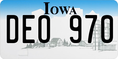 IA license plate DEO970