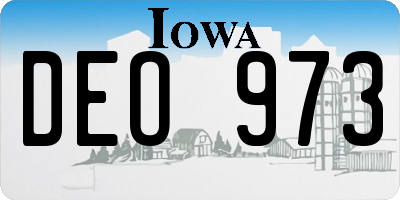 IA license plate DEO973