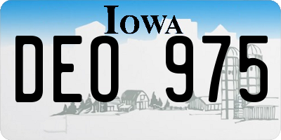 IA license plate DEO975