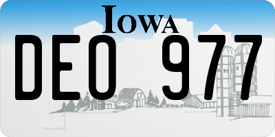 IA license plate DEO977