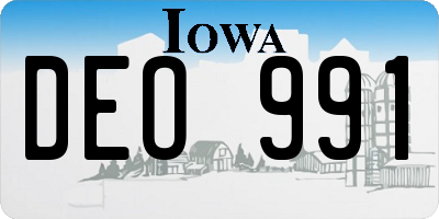 IA license plate DEO991