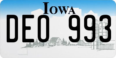 IA license plate DEO993