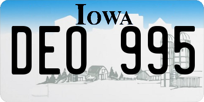 IA license plate DEO995