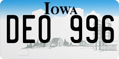 IA license plate DEO996