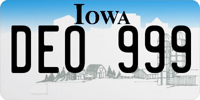 IA license plate DEO999