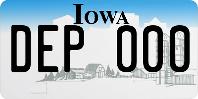 IA license plate DEP000