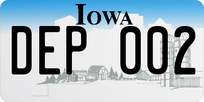 IA license plate DEP002
