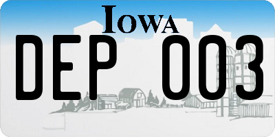 IA license plate DEP003