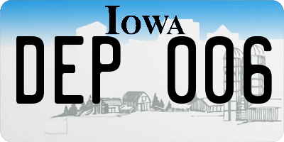 IA license plate DEP006