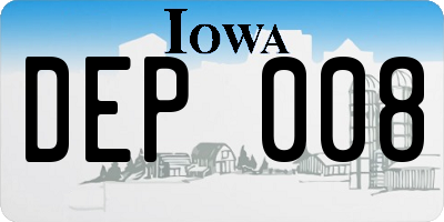 IA license plate DEP008