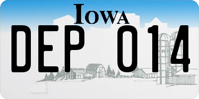 IA license plate DEP014