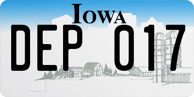 IA license plate DEP017