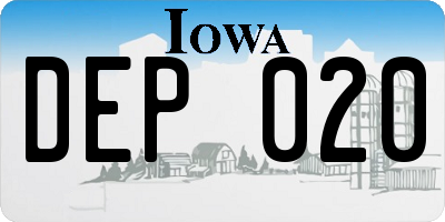 IA license plate DEP020