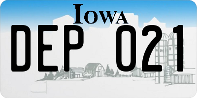 IA license plate DEP021
