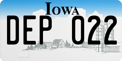 IA license plate DEP022