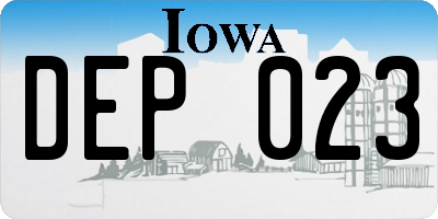 IA license plate DEP023