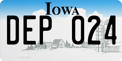 IA license plate DEP024