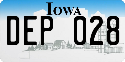 IA license plate DEP028