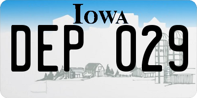 IA license plate DEP029