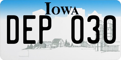 IA license plate DEP030