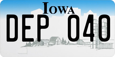 IA license plate DEP040