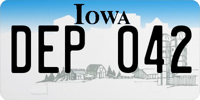 IA license plate DEP042