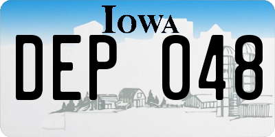 IA license plate DEP048