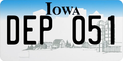 IA license plate DEP051