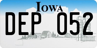 IA license plate DEP052