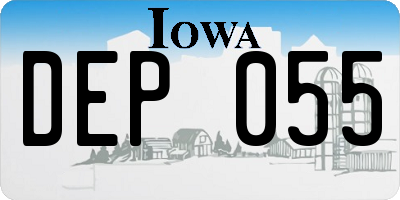 IA license plate DEP055