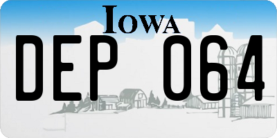 IA license plate DEP064