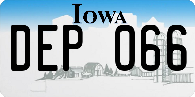 IA license plate DEP066