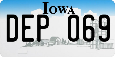 IA license plate DEP069