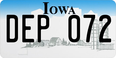 IA license plate DEP072