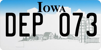 IA license plate DEP073