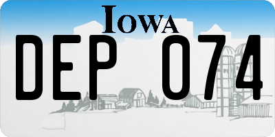 IA license plate DEP074