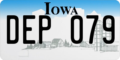 IA license plate DEP079