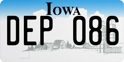 IA license plate DEP086