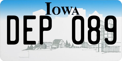 IA license plate DEP089