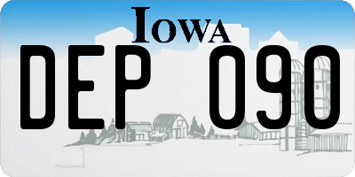 IA license plate DEP090