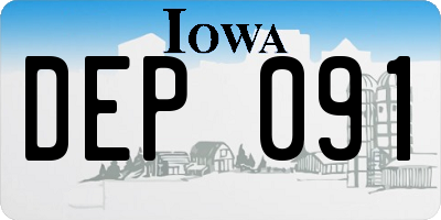 IA license plate DEP091