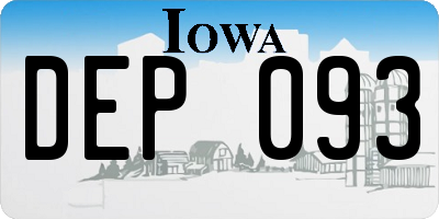 IA license plate DEP093