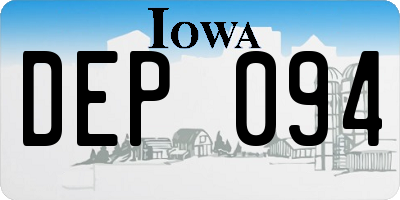 IA license plate DEP094